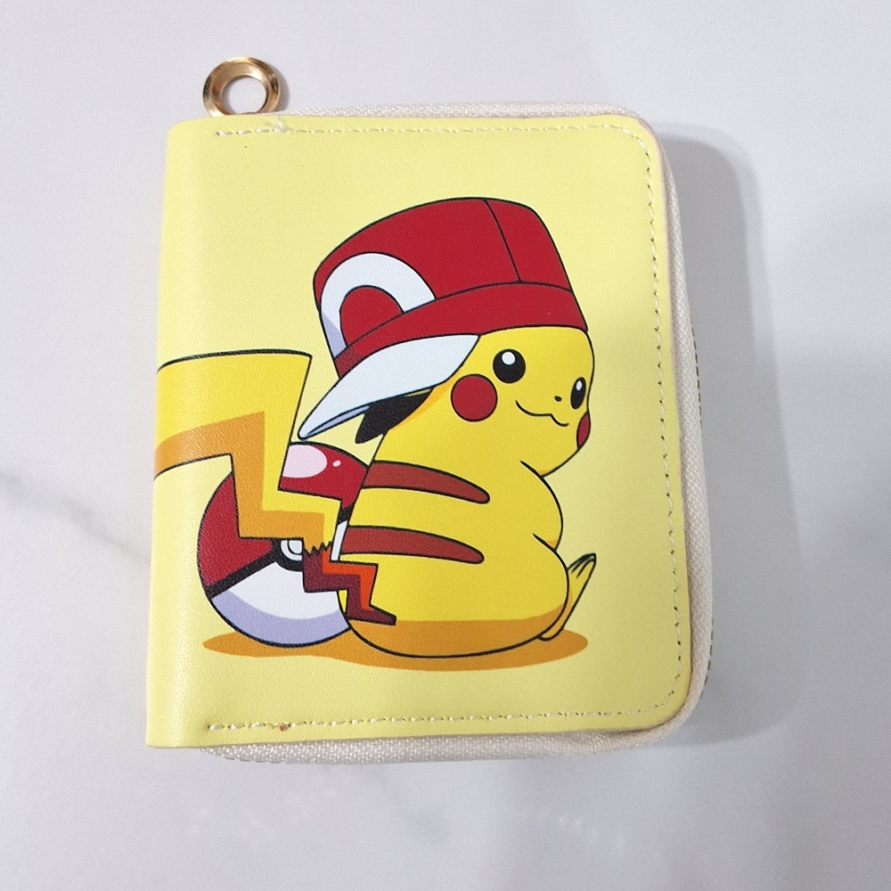 NEW Pokemon Pikachu Wearing Cap Zip Around Wallet Coin Purse